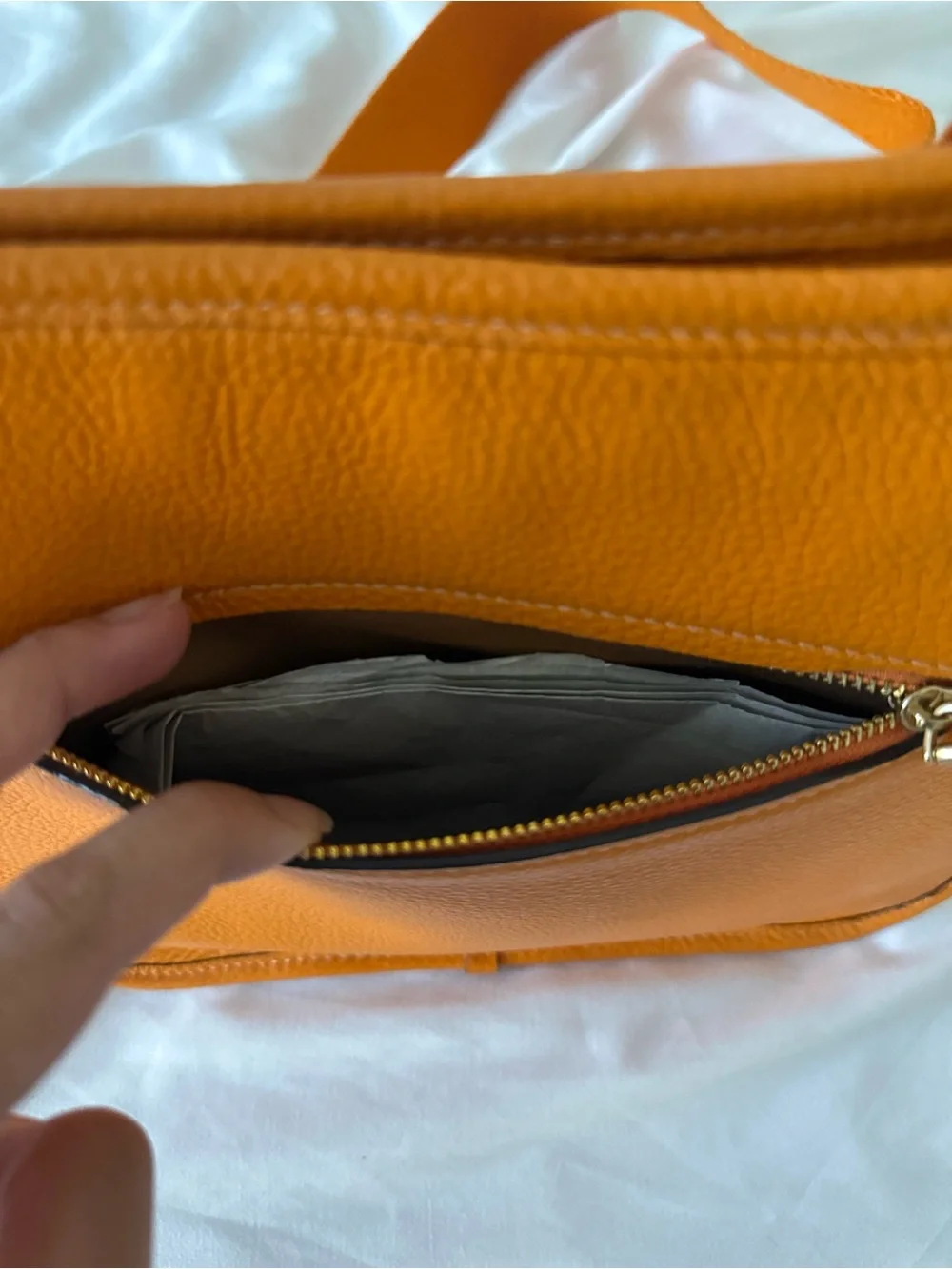 Coach Pebbled Leather Shoulder Bag in Burnt Orange
